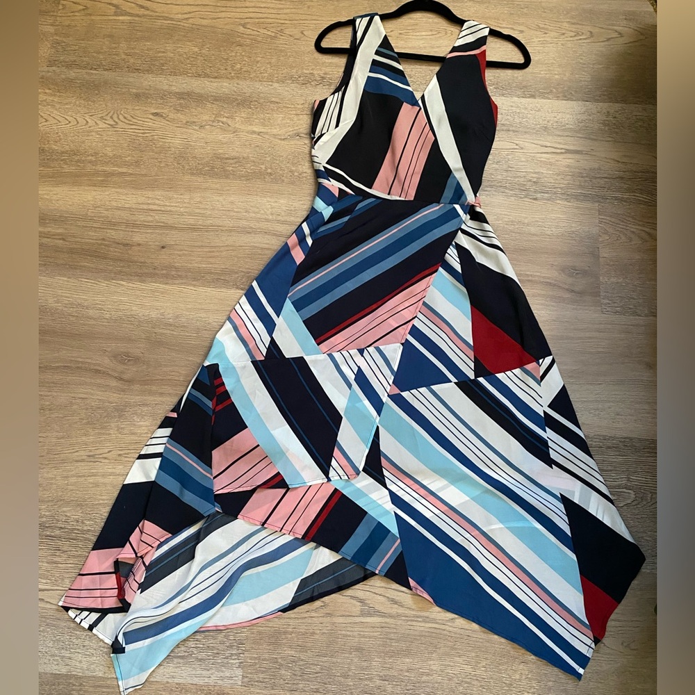 Adelyn Rae Multicolor Striped Asymmetrical Dress - Picture 4 of 7